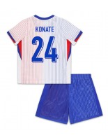 Francie Ibrahima Konate #24 Venkovní dres pro děti ME 2024 Krátký Rukáv (+ trenýrky)